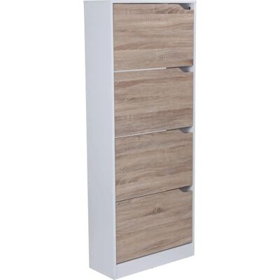 FineBuy Schuhschrank Christina Sonoma Weiß - Moderner 4-Fach Schuhschrank FineBuy Schuhschrank Christina Sonoma Weiß - Moderner 4-Fach Schuhschrank