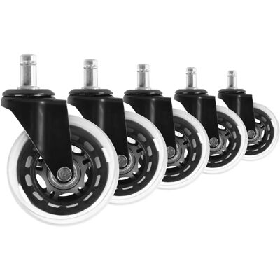 Ruote per Sedia Ufficio Amstyle - Trasparenti, 75mm, 5 Pezzi Ruote per Sedia Ufficio Amstyle - Trasparenti, 75mm, 5 Pezzi
