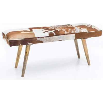 FineBuy Rustikale Ziegenfell & Mango Holzbank - Sitz 120x40x52 cm FineBuy Rustikale Ziegenfell & Mango Holzbank - Sitz 120x40x52 cm