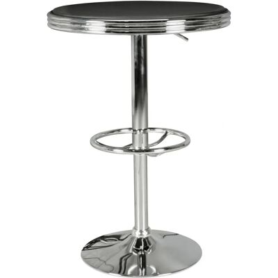 FineBuy Amerikanischer Diner Bartisch - Retro 60cm Aluminium Kunstleder FineBuy Amerikanischer Diner Bartisch - Retro 60cm Aluminium Kunstleder