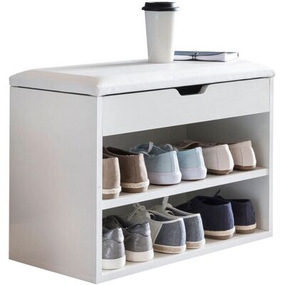 Panca per scarpe bianca Wohnling - Seduta e spazio di stoccaggio - Design moderno Panca per scarpe bianca Wohnling - Seduta e spazio di stoccaggio - Design moderno