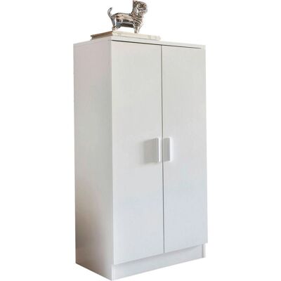 Wohnling Weiß Schuhschrank 55x108x35cm - Schuhmöbel Wohnling Weiß Schuhschrank 55x108x35cm - Schuhmöbel