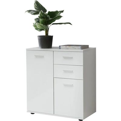 Wohnling Weiß Kommode mit Türen & Schubladen - Schrank Wohnling Weiß Kommode mit Türen & Schubladen - Schrank