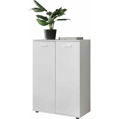 Credenza bianca Wohnling con 2 ante - stile scandinavo moderno Credenza bianca Wohnling con 2 ante - stile scandinavo moderno