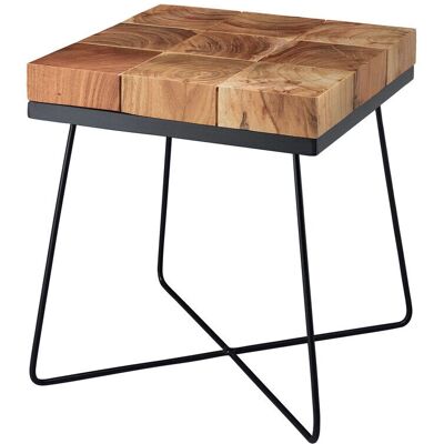 Tavolino Wohnling - 45x45x51cm Legno di acacia con struttura in metallo Tavolino Wohnling - 45x45x51cm Legno di acacia con struttura in metallo