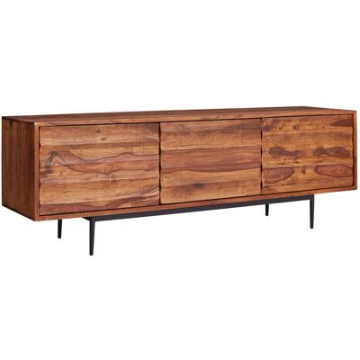 Wohnling Sheesham TV Lowboard - 147x38x50cm - Modern Rustiek Design Wohnling Sheesham TV Lowboard - 147x38x50cm - Modern Rustiek Design