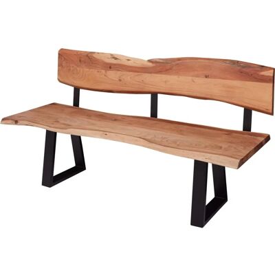 GAYA 160x83,5x60 cm Massiefhouten Bank met Boomrand - Eetbank GAYA 160x83,5x60 cm Massiefhouten Bank met Boomrand - Eetbank