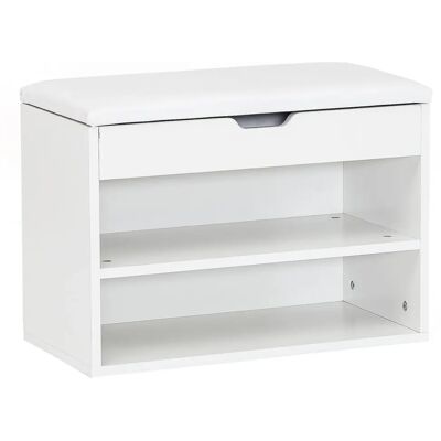 FineBuy Ławka do przechowywania biała - Nowoczesny design, 2 poziomy, 80kg FineBuy Ławka do przechowywania biała - Nowoczesny design, 2 poziomy, 80kg