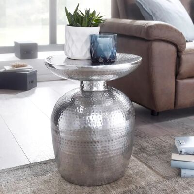 FineBuy Aluminium Beistelltisch - Elegantes Oriental Design FineBuy Aluminium Beistelltisch - Elegantes Oriental Design