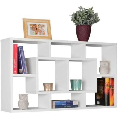Regał ścienny FineBuy PAOLA - Biały - 85x47,5x16 cm - Nowoczesny Design Regał ścienny FineBuy PAOLA - Biały - 85x47,5x16 cm - Nowoczesny Design