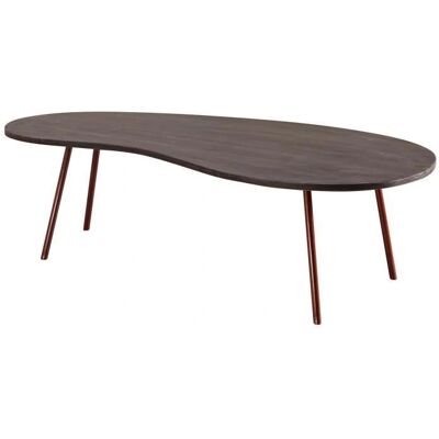 FineBuy Design Couchtisch - Retro Akazie Metallbeine FineBuy Design Couchtisch - Retro Akazie Metallbeine