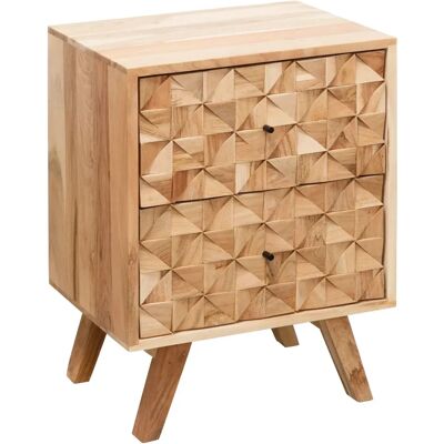 FineBuy Nachttisch REWA 44x61x35cm Massivholz Akazie Modern FineBuy Nachttisch REWA 44x61x35cm Massivholz Akazie Modern