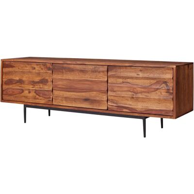 FineBuy Sheesham Lowboard - 147x50x38cm TV Kommode mit 3 Türen FineBuy Sheesham Lowboard - 147x50x38cm TV Kommode mit 3 Türen