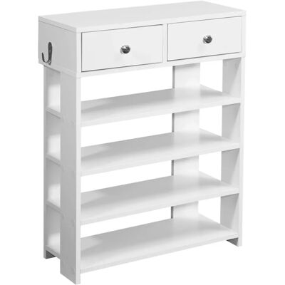 Wohnling Fehér Cipőtartó - 60x24x79 cm Modern Tárolás Wohnling Fehér Cipőtartó - 60x24x79 cm Modern Tárolás