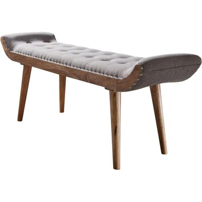FineBuy Mango Holz & Stoffbank - Chesterfield-Design, 125cm FineBuy Mango Holz & Stoffbank - Chesterfield-Design, 125cm