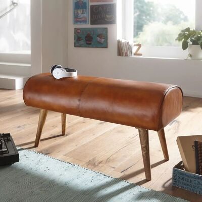 FineBuy Leder & Holz 2-Sitzer Bank - Sitzbank FineBuy Leder & Holz 2-Sitzer Bank - Sitzbank