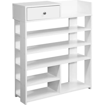Étagère à chaussures blanche FineBuy Design - 75x92,5x24 cm avec tiroir - Publicité Étagère à chaussures blanche FineBuy Design - 75x92,5x24 cm avec tiroir - Publicité