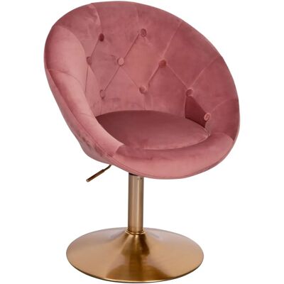 Fauteuil Lounge en Velours Rose et Or - Wohnling - Publicité Fauteuil Lounge en Velours Rose et Or - Wohnling - Publicité