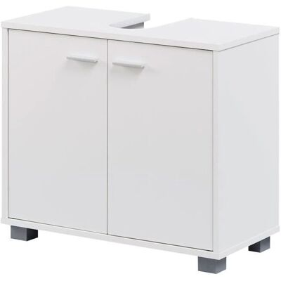 FineBuy Design Waschbeckenunterschrank - 60cm Weiß Modern Badmöbel FineBuy Design Waschbeckenunterschrank - 60cm Weiß Modern Badmöbel
