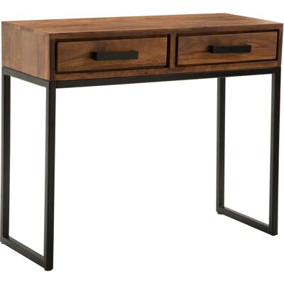 FineBuy Sheesham Konsolentisch - Modernes Design, 2 Schubladen FineBuy Sheesham Konsolentisch - Modernes Design, 2 Schubladen
