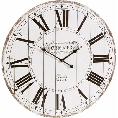 HOME AFFAIRE - Cafe de la tour - Weiß - Wanduhr HOME AFFAIRE - Cafe de la tour - Weiß - Wanduhr
