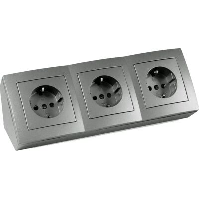 McPower Flair Wandsteckdosenleiste - 3 Steckdosen, Schwarz McPower Flair Wandsteckdosenleiste - 3 Steckdosen, Schwarz