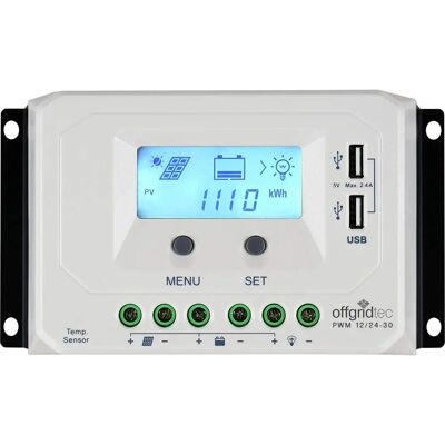 Regolatore di carica solare OFFGRIDTEC - 12V/24V, 30A, Grigio Regolatore di carica solare OFFGRIDTEC - 12V/24V, 30A, Grigio