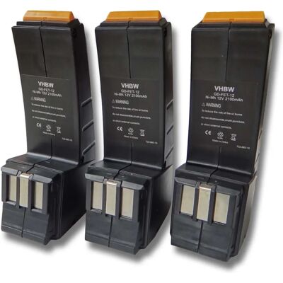 vhbw Batteria Festo/Festool 3 Pezzi - 12V 2100mAh NiMH vhbw Batteria Festo/Festool 3 Pezzi - 12V 2100mAh NiMH