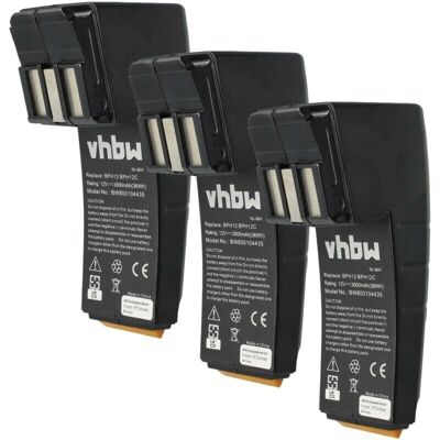 vhbw 3x Batería compatible con Festo/Festool CDD12FX, CDD12ESC, 12V NiMH Negro vhbw 3x Batería compatible con Festo/Festool CDD12FX, CDD12ESC, 12V NiMH Negro