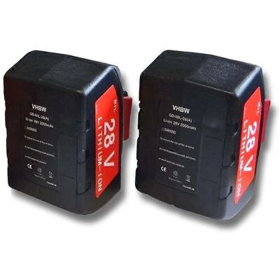 vhbw 2x Batería Milwaukee - Li-Ion 28V, 2000mAh - Negro - Batería vhbw 2x Batería Milwaukee - Li-Ion 28V, 2000mAh - Negro - Batería