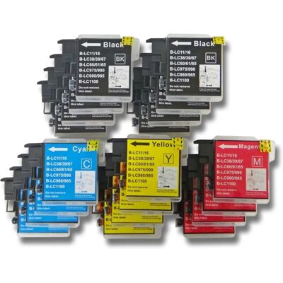 VHBW 20x Cartouche d’encre pour Brother LC980, LC1100, LC985 - Cartouche d’encre - Publicité VHBW 20x Cartouche d’encre pour Brother LC980, LC1100, LC985 - Cartouche d’encre - Publicité