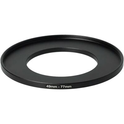 Adaptateur filtre pour objectif photo - 49mm à 77mm, Métal Noir Adaptateur filtre pour objectif photo - 49mm à 77mm, Métal Noir