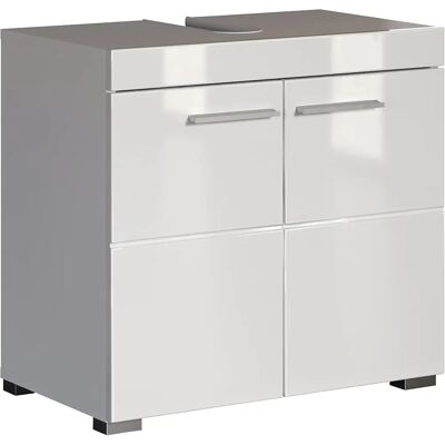 Armoire lavabo Amanda de Trendteam - Blanc Brillant - 60cm - Publicité Armoire lavabo Amanda de Trendteam - Blanc Brillant - 60cm - Publicité