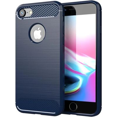 Cadorabo Ultra dünne Carbon Edelstahl iPhone Hülle - Blau - Schutz für die Rückseite Cadorabo Ultra dünne Carbon Edelstahl iPhone Hülle - Blau - Schutz für die Rückseite