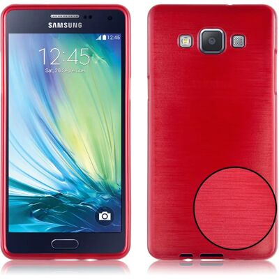Samsung Galaxy A5 2015 Schutz-Hülle - Gebürstetes Design Rot Samsung Galaxy A5 2015 Schutz-Hülle - Gebürstetes Design Rot