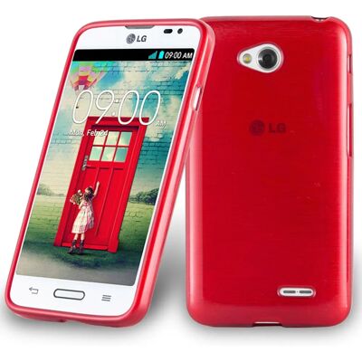 Cadorabo LG L70 Schutzhülle - Gebürstetes Design - Rot Cadorabo LG L70 Schutzhülle - Gebürstetes Design - Rot