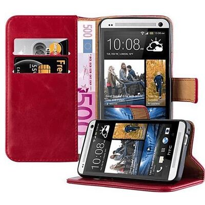 Cadorabo HTC ONE M7 Hülle - Glänzende Oberfläche & Ständer - Weinrot Cadorabo HTC ONE M7 Hülle - Glänzende Oberfläche & Ständer - Weinrot