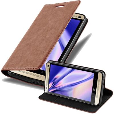 Etui pour HTC One M7 - Coque de protection avec fonction support et porte-cartes - Marron - Publicité Etui pour HTC One M7 - Coque de protection avec fonction support et porte-cartes - Marron - Publicité