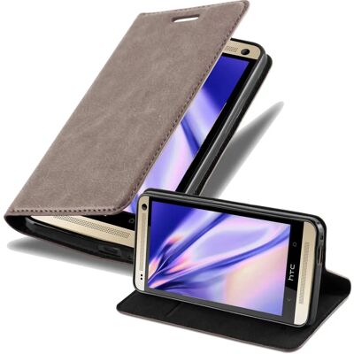 Cadorabo HTC ONE M7 Hülle - Schutz Hülle mit Ständerfunktion und Kartenfach - Kaffee Braun Cadorabo HTC ONE M7 Hülle - Schutz Hülle mit Ständerfunktion und Kartenfach - Kaffee Braun