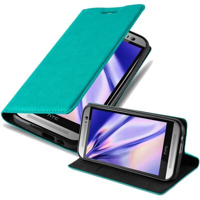 Cadorabo Türkis HTC One M8 Hülle - Buchstil Magnetisch Cadorabo Türkis HTC One M8 Hülle - Buchstil Magnetisch