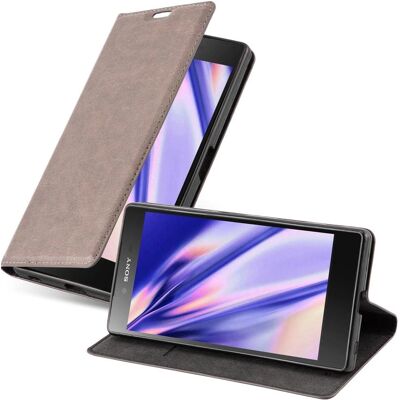 Étui livre Sony Xperia Z5 Marron Café avec support et porte-cartes - Publicité Étui livre Sony Xperia Z5 Marron Café avec support et porte-cartes - Publicité