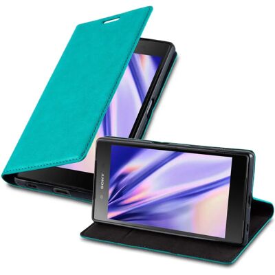 Coque de Protection Sony Xperia Z5 - Compartiment à Cartes & Support - Turquoise - Publicité Coque de Protection Sony Xperia Z5 - Compartiment à Cartes & Support - Turquoise - Publicité