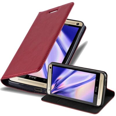 Cadorabo HTC ONE M7 Hülle - Schutzbuch mit Kartenfach - Rot Cadorabo HTC ONE M7 Hülle - Schutzbuch mit Kartenfach - Rot