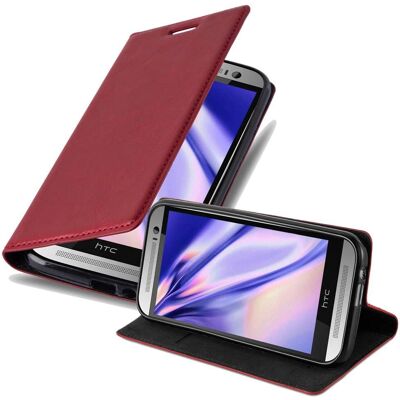 Cadorabo HTC M8 Hülle - Schutz mit Ständer & Kartenfach - APPLE ROT Cadorabo HTC M8 Hülle - Schutz mit Ständer & Kartenfach - APPLE ROT