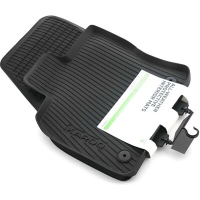 Skoda Karoq Rubber Matten - Set van 2 vooraan zwart Skoda Karoq Rubber Matten - Set van 2 vooraan zwart