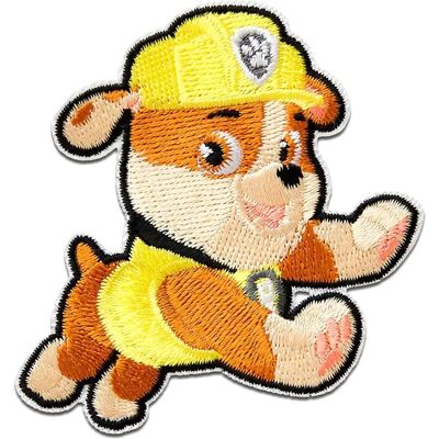Paw Patrol Rubble Patch Amarelo - 6,1x6,3cm - Para passar a ferro Paw Patrol Rubble Patch Amarelo - 6,1x6,3cm - Para passar a ferro
