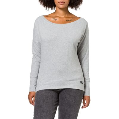 WINSHAPE Longsleeve WS2 Oversize Shirt - U-Boot Neck, Grey Melange, Damen WINSHAPE Longsleeve WS2 Oversize Shirt - U-Boot Neck, Grey Melange, Damen