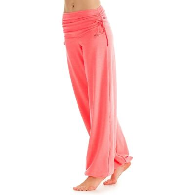Pantalon de sport femme WINSHAPE WH1 - Fronces latérales, Corail néon Pantalon de sport femme WINSHAPE WH1 - Fronces latérales, Corail néon