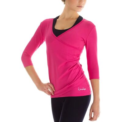 WINSHAPE damtopp med 3/4-ärm och wrap-effekt - Top WINSHAPE damtopp med 3/4-ärm och wrap-effekt - Top
