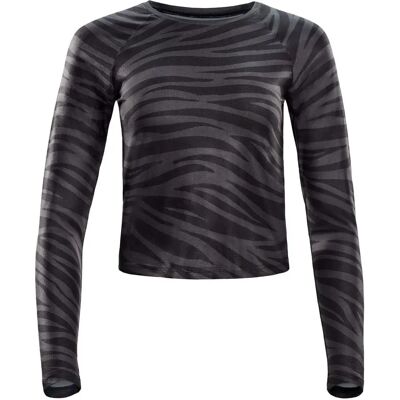 WINSHAPE AET119LS Zebra Szara Cropped Koszula z długim rękawem - Shirt WINSHAPE AET119LS Zebra Szara Cropped Koszula z długim rękawem - Shirt